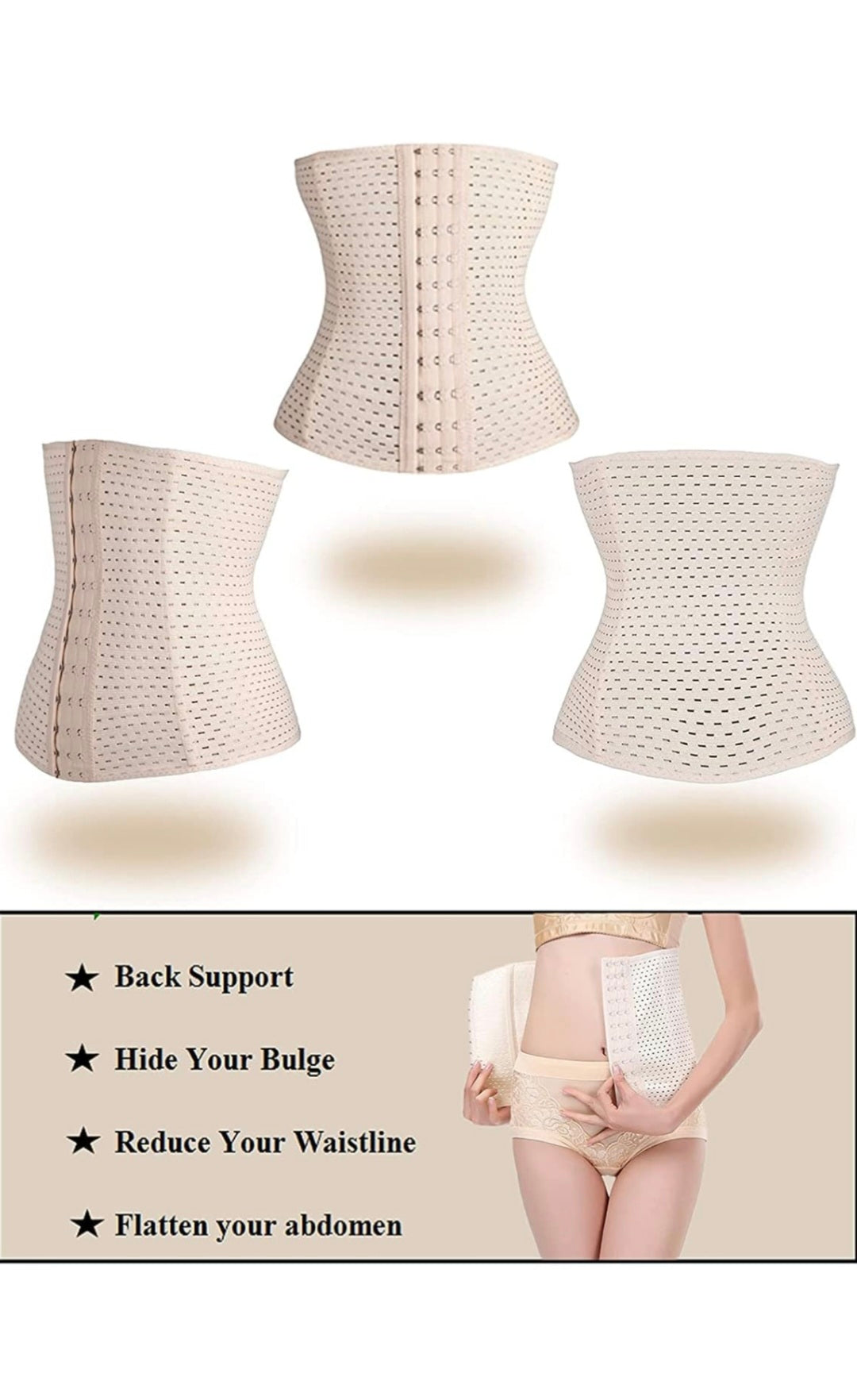 MaxSane Premium Women's Body Shapewear with Front Hooks – Slimming, Tummy Control & Comfortable Fit